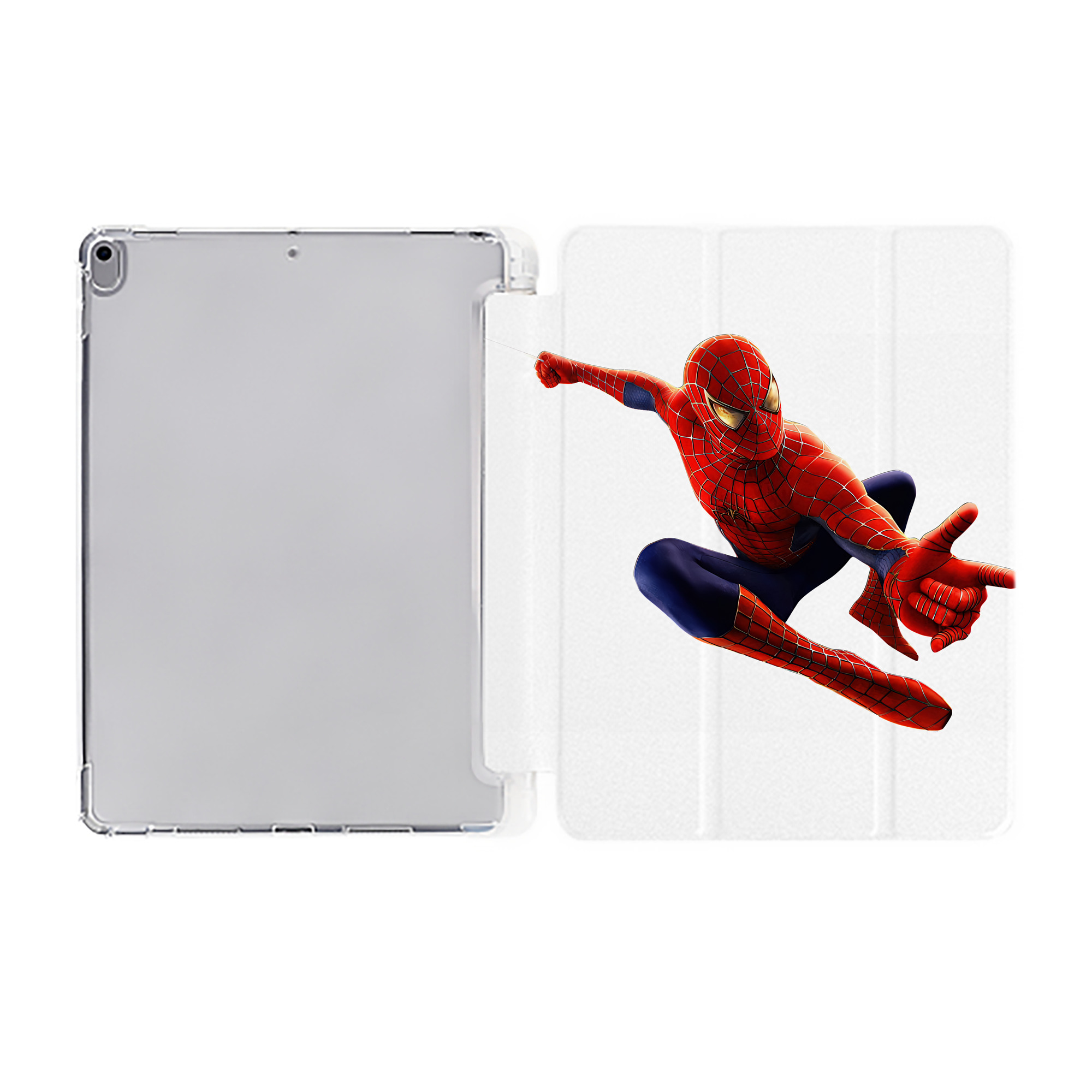 （画像用） Spider Man スパイダーマン IPad ケース ペン収納付き 三つ折りスタンド PUレザー×シリコン 対応機種9.5/10.5/10.9インチ